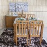 Conjunto de Mesa Itália Extensível 1,10-1,70m Vidro Preto/Branco com 4 Cadeiras Londres Diversos Tecidos Imbuia