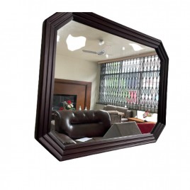 Espelho Decorativo Moldura Madeira Imbuia Escuro 90x70cm Karine