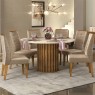 Conjunto de Mesa Redonda Tampo Vidro Off White 1,36m Verônica com 6 Cadeiras Estofadas