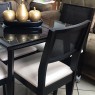 Conjunto de Mesa Quadrada 0,80m Tampo Vidro Preto Esthela com 4 Cadeiras Telinha Laca Preta