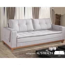 Sofá 3 Lugares Living 2,10m com Botão Austrália Linho