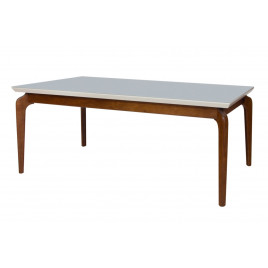 Mesa em Madeira Retangular 2,20m Vidro Fendi Premium