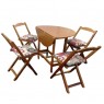 Conjunto de Mesa em Madeira Dobrável Prática 0,90m com 4 Cadeiras Mel