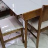 Conjunto de Mesa Esthelita Extensível 1,10-1,60m Vidro Fendi com 4 Cadeiras Milão