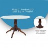 Conjunto de Mesa Redonda 1,20m Madeira Tampo Laca Branca Vidro Branco Sidney com 4 Cadeiras Palhinha