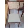 Conjunto de Mesa Redonda 1,20m Madeira Tampo Laca Branca Vidro Branco Sidney com 4 Cadeiras Palhinha