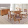 Conjunto de Mesa Itália Extensível 1,10-1,70m Vidro Preto/Branco com 4 Cadeiras Londres Diversos Tecidos Imbuia