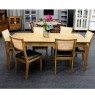 Conjunto de Mesa Premium Tampo Madeira 1,60m com 6 Cadeiras Palhinha